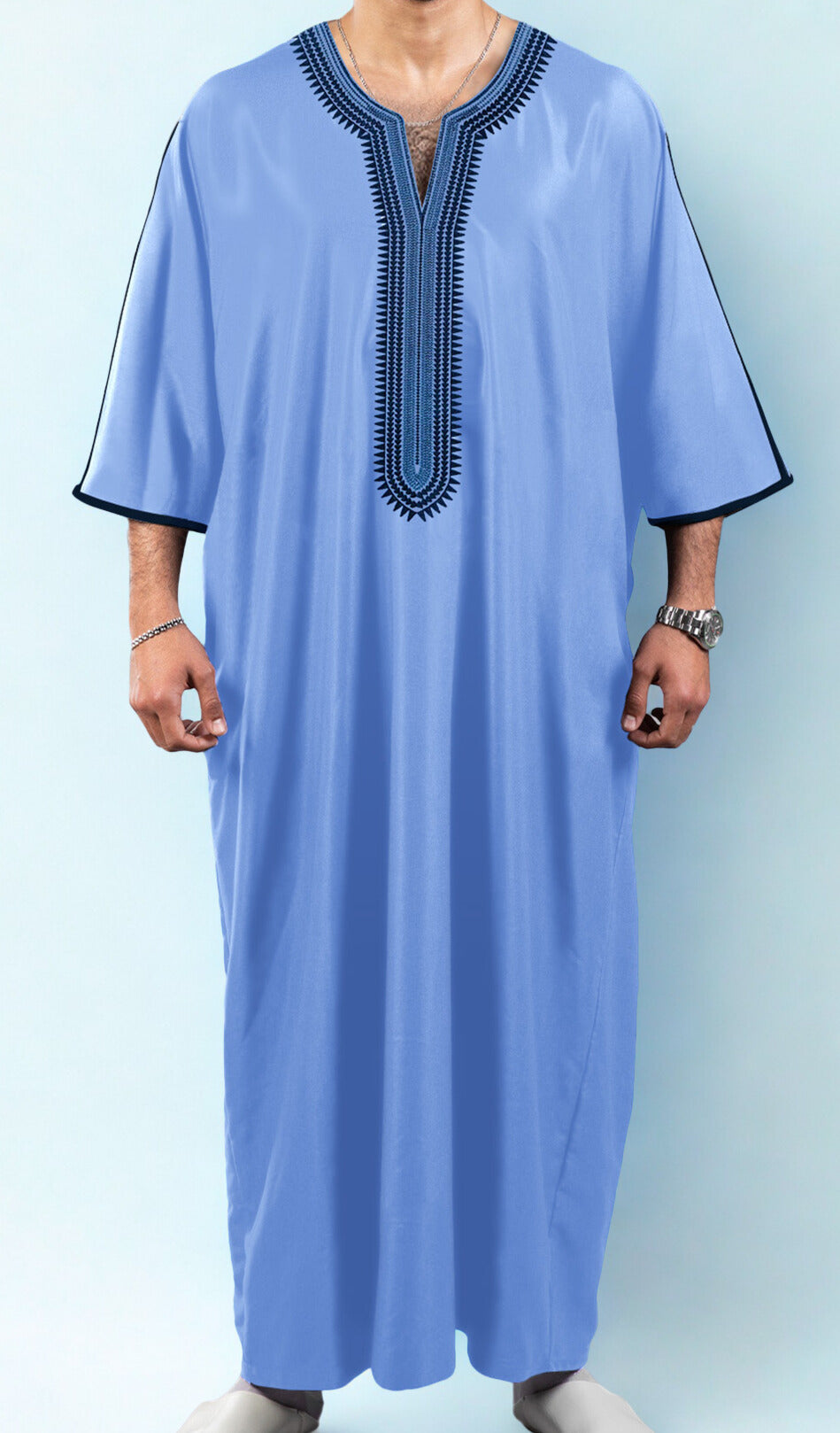 Men’s Moroccan Thobe | Traditional Kaftan Robe in Deep Green