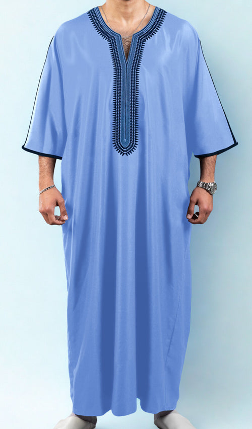 Men’s Moroccan Thobe | Traditional Kaftan Robe in Deep Green
